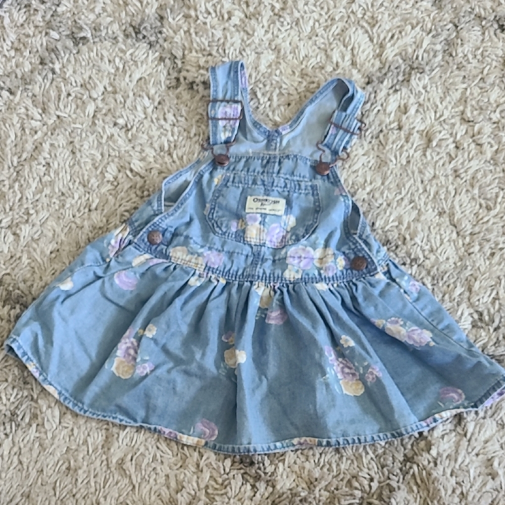 OshKosh B'gosh Blue Floral Overall Dress